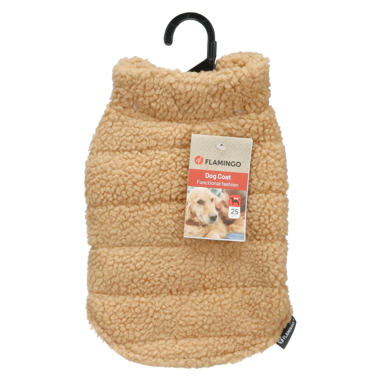 Flamingo Nado hundejakke beige 30 cm - varm hundefrakke med fleece